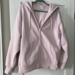 Aritzia Light Pink Full-Zip Hooded Jacket